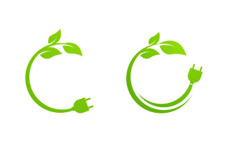 Eco green energy power Vector icon design illustration Template v.11