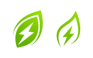 Eco green energy power Vector icon design illustration Template v.2