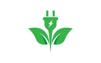Eco green energy power Vector icon design illustration Template v.5