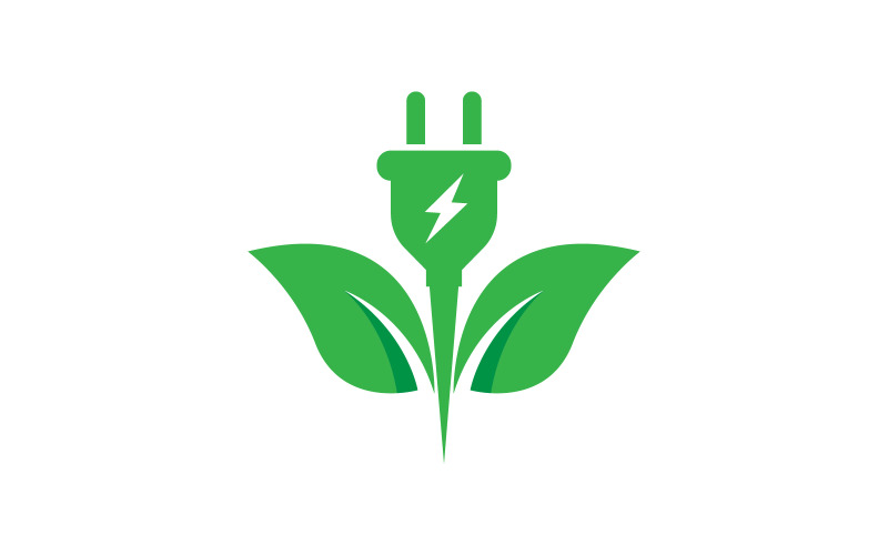 Eco green energy power Vector icon design illustration Template v.5 Logo Template