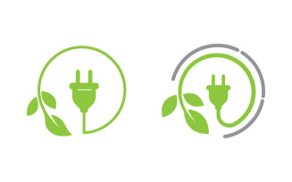 Eco green energy power Vector icon design illustration Template v.7