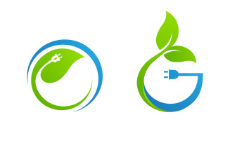 Eco green energy power Vector icon design illustration Template v.8