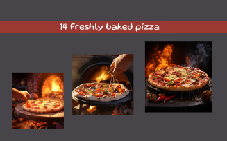 Freshly baked pizza AI image