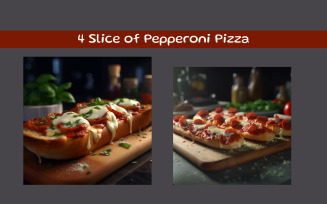 Slice of pepperoni pizza AI image