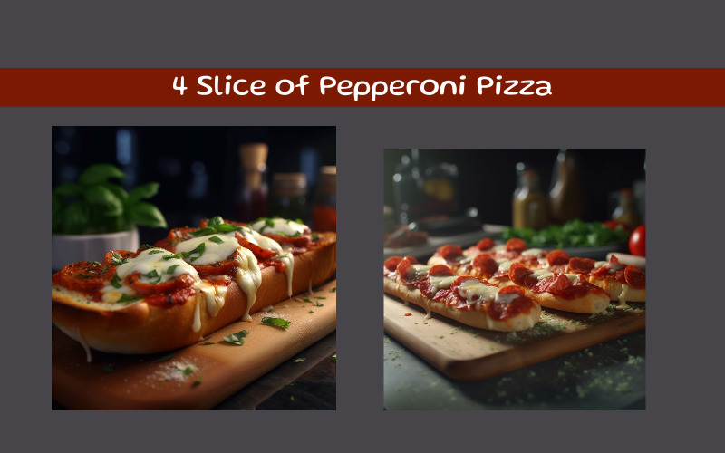 Slice of pepperoni pizza AI image Illustration