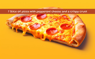 Slice of pizza with pepperoni cheese and a crispy crust