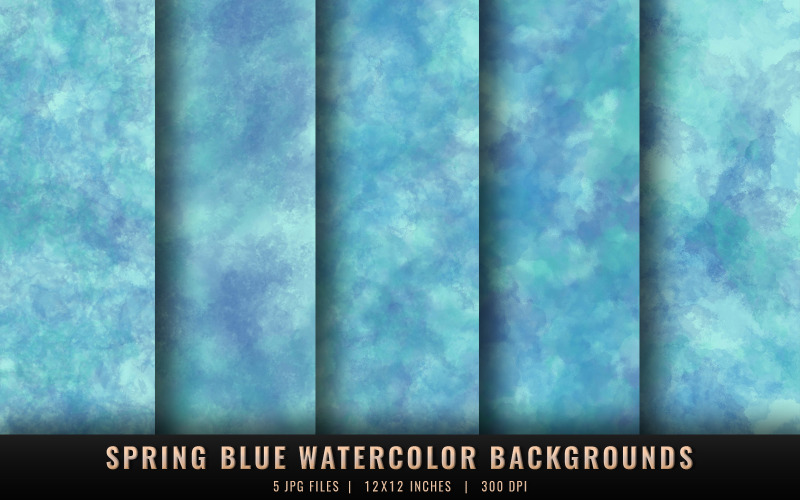 Spring Blue Watercolor Backgrounds