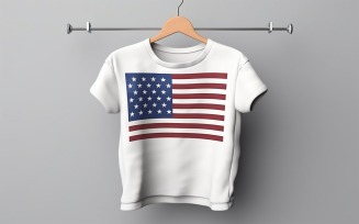 Usa flag in t-shirt, Usa flag in the hanging white t-shirt
