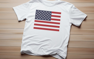 Usa flag in white t-shirt, Usa flag in the white t-shirt