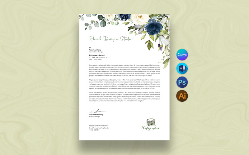 Business Letterhead Template With Canva & MS Word Corporate Identity