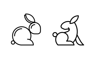 Cute Rabbit template Logo icon illustration design v.16