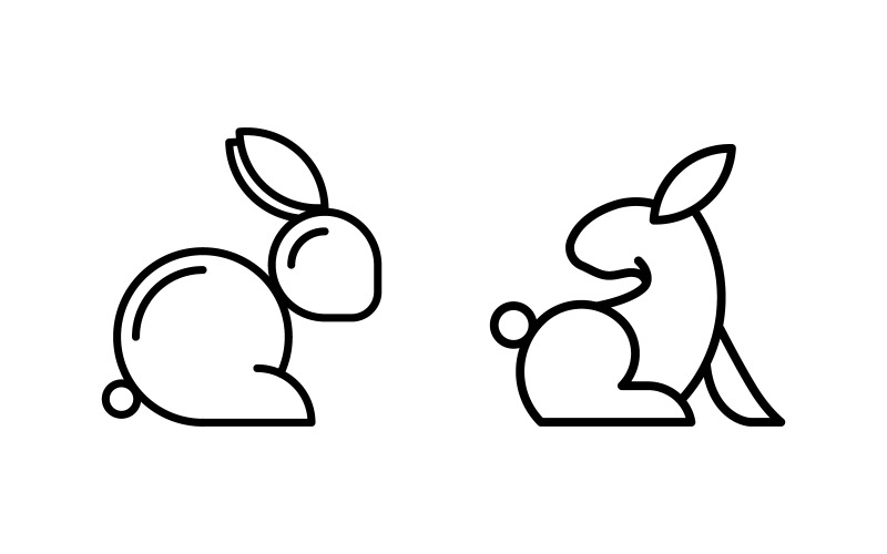 Cute Rabbit template Logo icon illustration design v.16 Logo Template