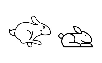 Cute Rabbit template Logo icon illustration design v.17