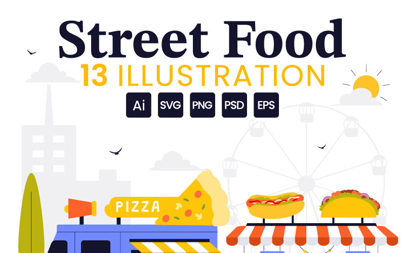 13 Street Food Festival Illustration