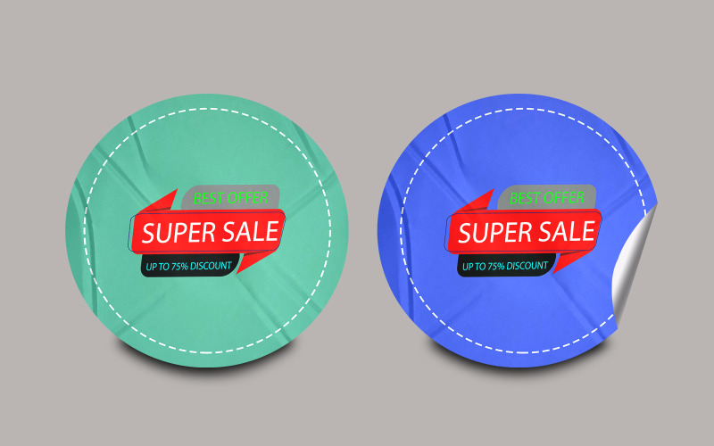 Sale Discount Banner Tag Sticker Design -2 Product Mockup