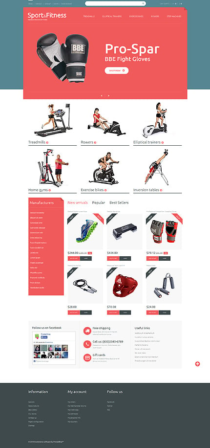 Kit Graphique #49146 E-boutique Athltique Prestashop Template - PrestaShop Main Page Screenshot