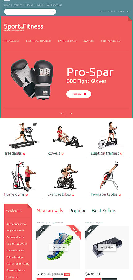 Kit Graphique #49146 Fitness Store Prestashop Template - Tablet Layout 
