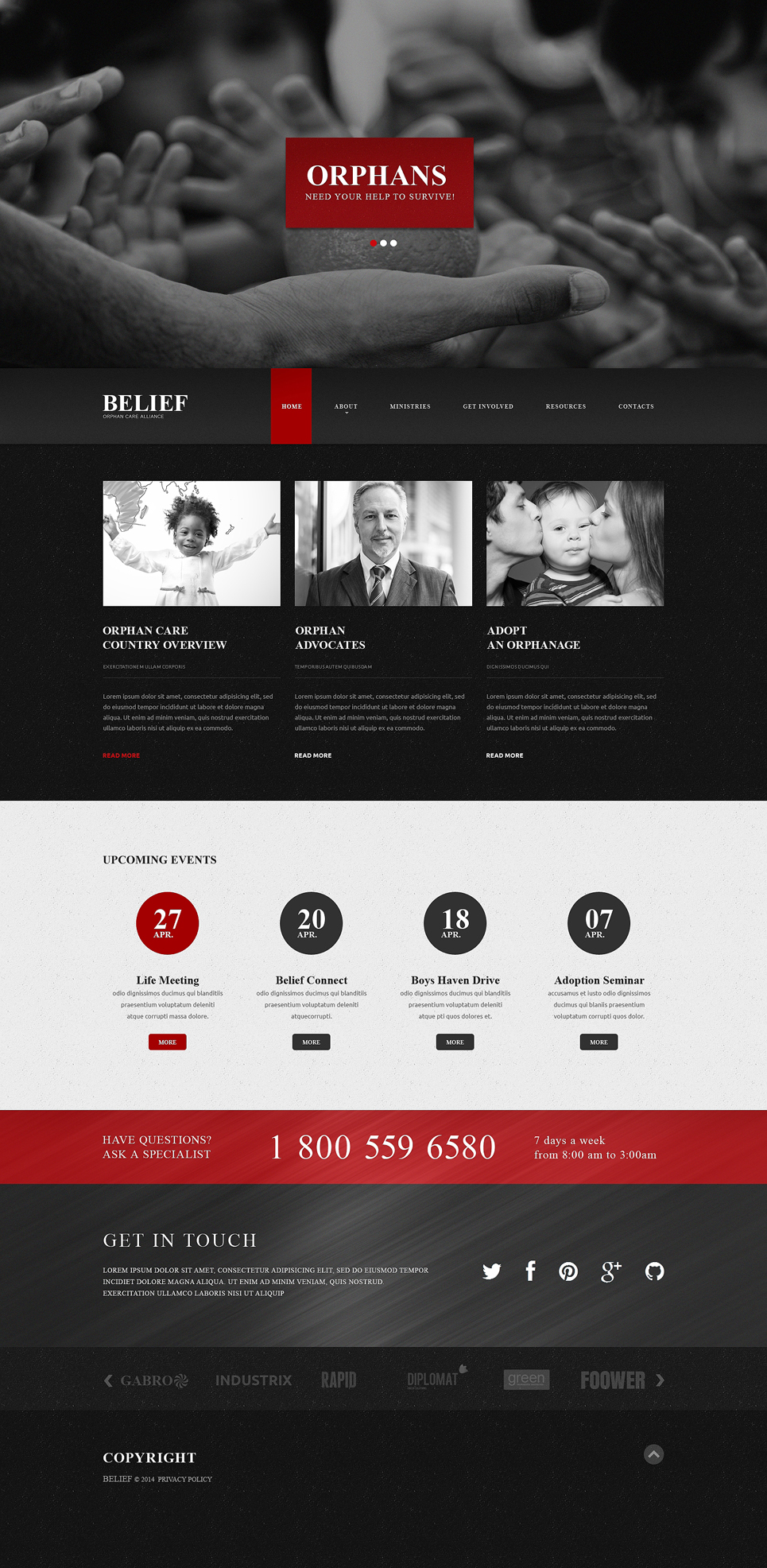 Child Charity Responsive Website Template #49117
