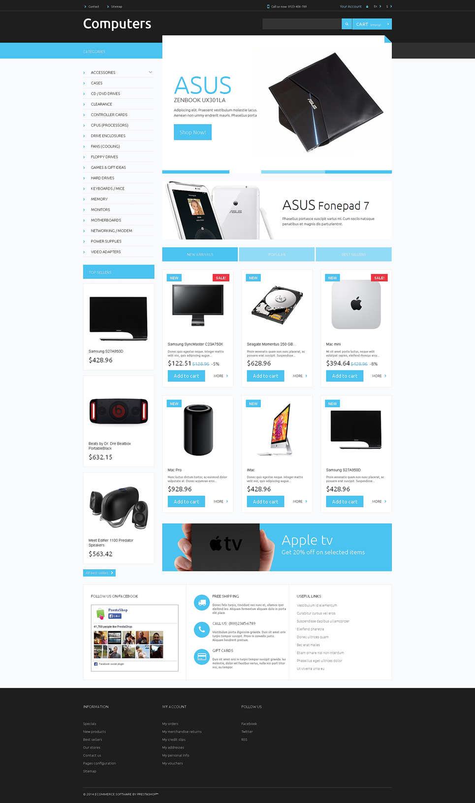 Computer Hardware PrestaShop Theme New Screenshots BIG