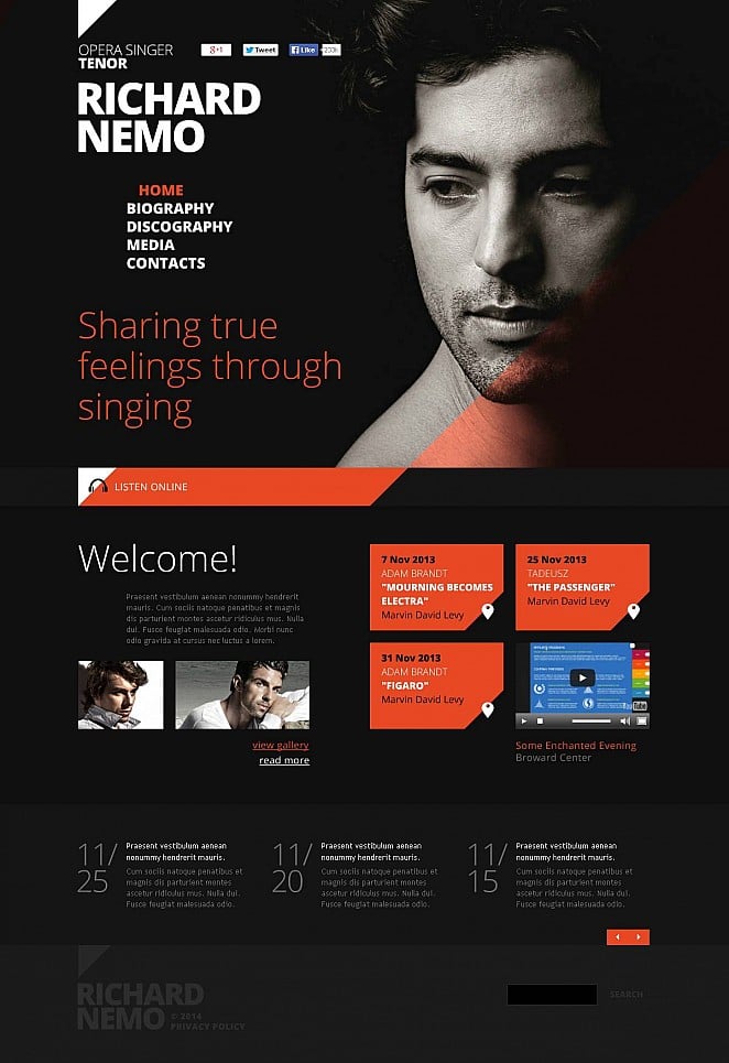 Personal Page Flash CMS Template New Screenshots BIG