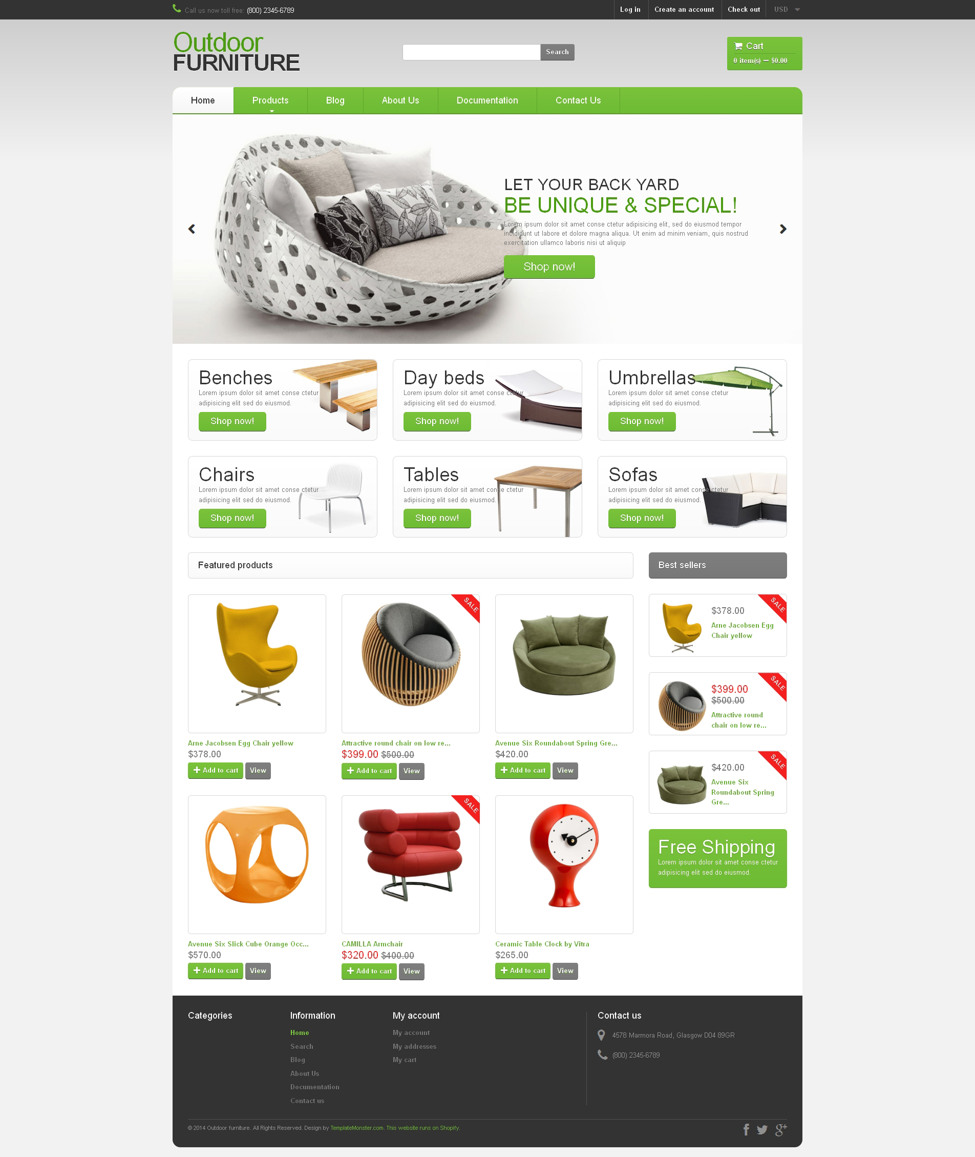 Reszponzív Bútor témakörű Shopify sablon 49160 - képernyőkép