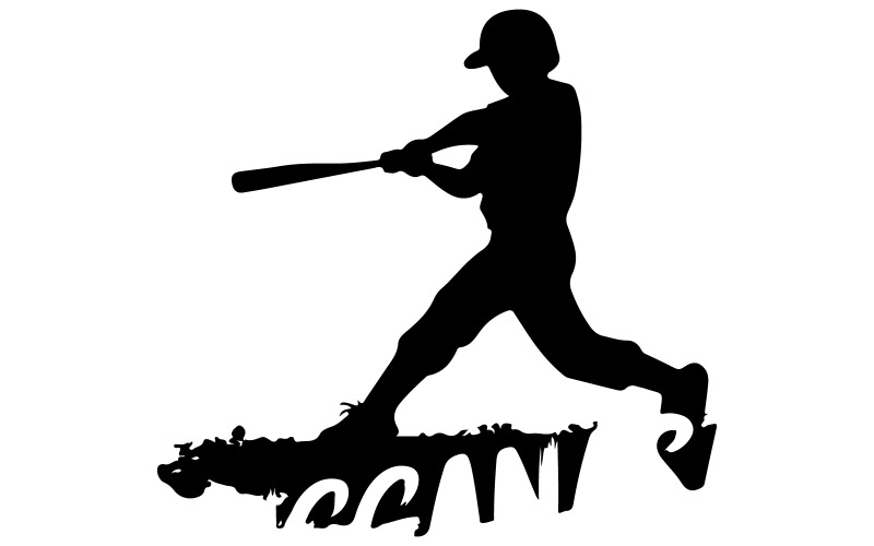 illustration of a silhouetted baseball player Illustration