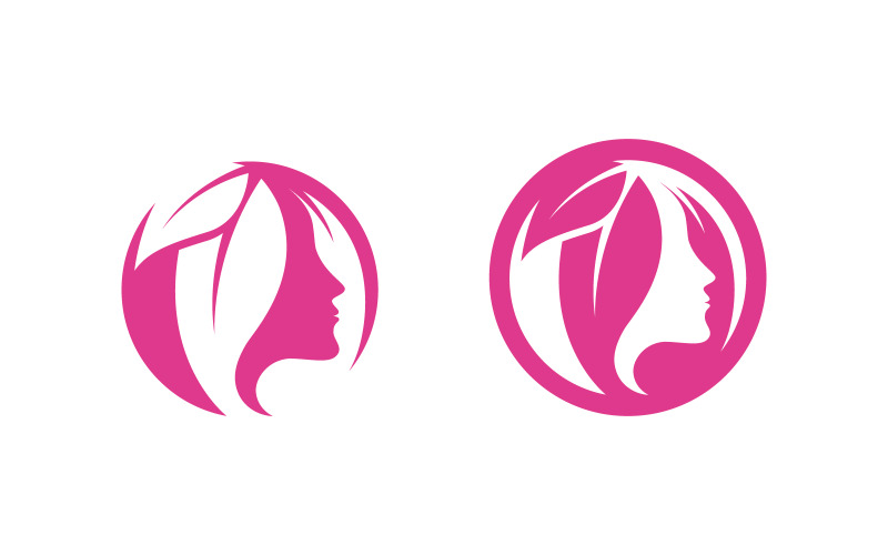 Beauty Woman face skin care character illustration v.2 Logo Template