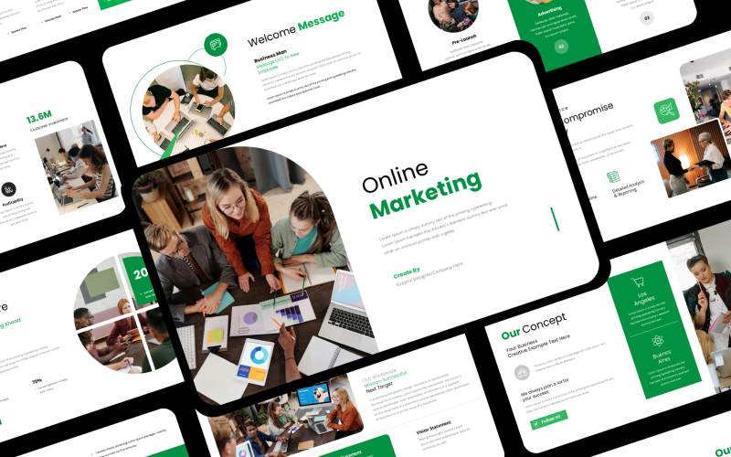 Online - Digital Marketing Presentation PowerPoint Template
