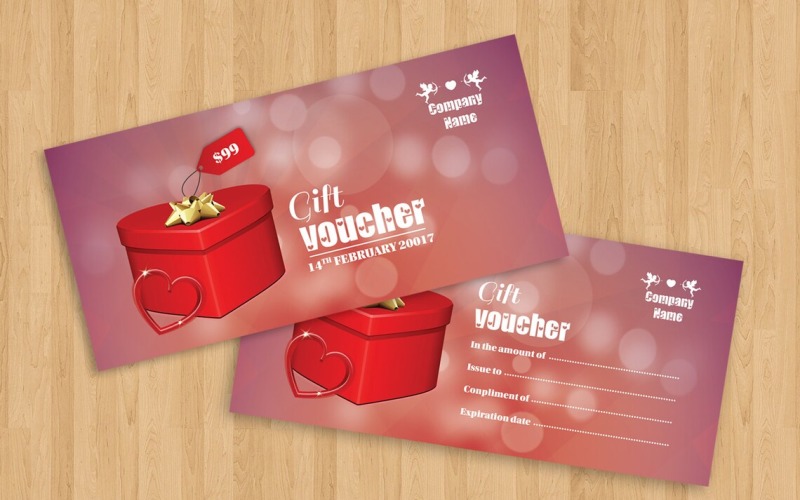 Valentine’s Day Gift Voucher Template - Customizable and Printable Corporate Identity
