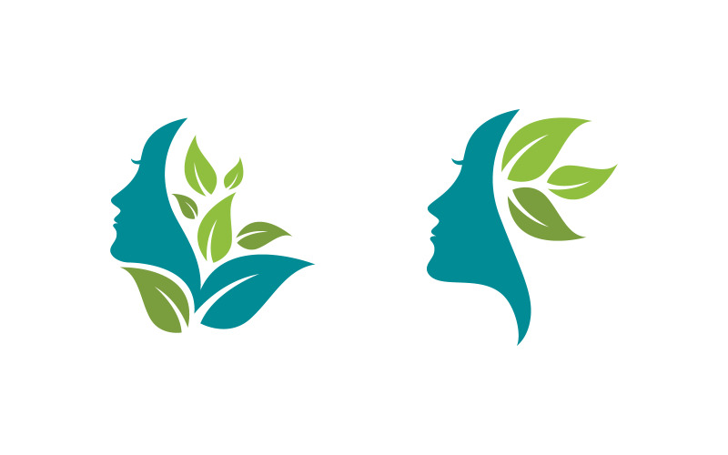 Beauty Woman face skin care character illustration v.3 Logo Template