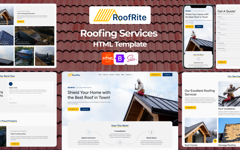 Roof Rite - Roof Construction and Repair HTML Template Website Template