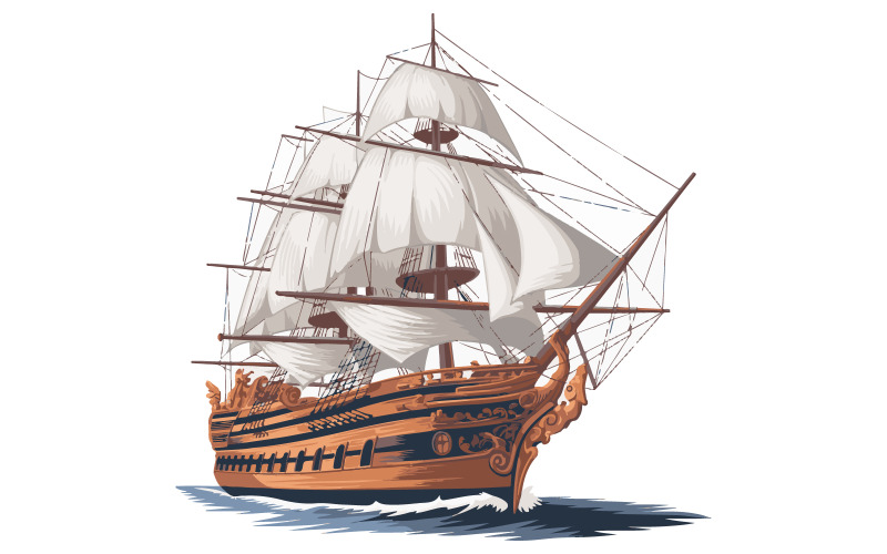 A Ship silhouette art illustration Illustration