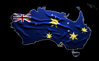 Australia flag map design background