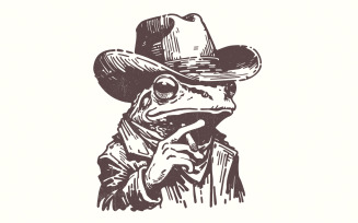 Cowboy Frog PNG, Funny Frog Meme PNG, Cowboy Toad, Trendy Sublimation Design, Western Design PNG,