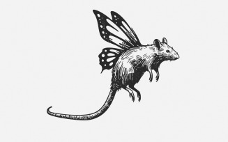 Cute Rat PNG Designs, Sublimation Designs, Vintage Retro Clipart, Watercolor Scrapbooking,