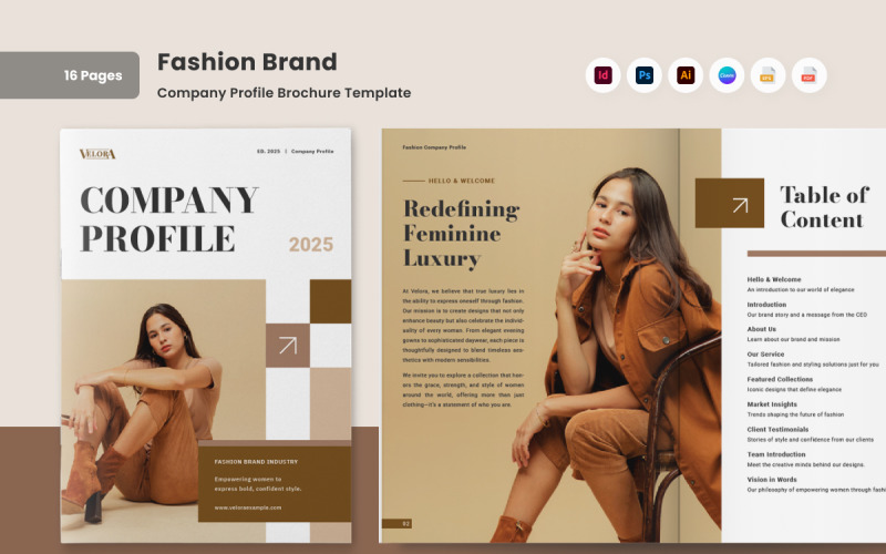 Elegant Fashion Brand Company Profile Brochure Magazine Template