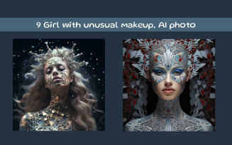 Girl with unusual makeup AI image