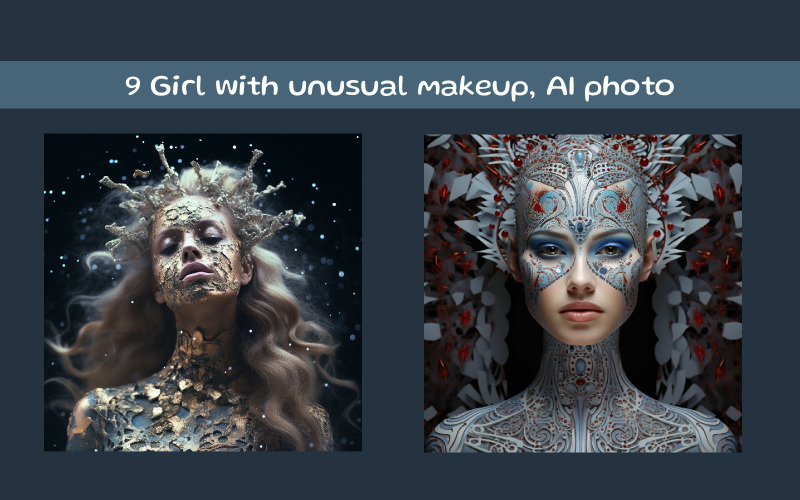 Girl with unusual makeup AI image Illustration