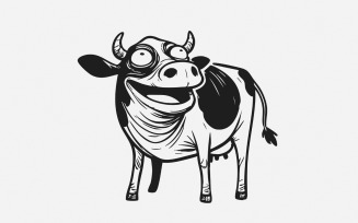Humorous Cow, Digital Download, Cow Cartoon, Digital Download, Cow Cartoon Art, Whimsical Printable