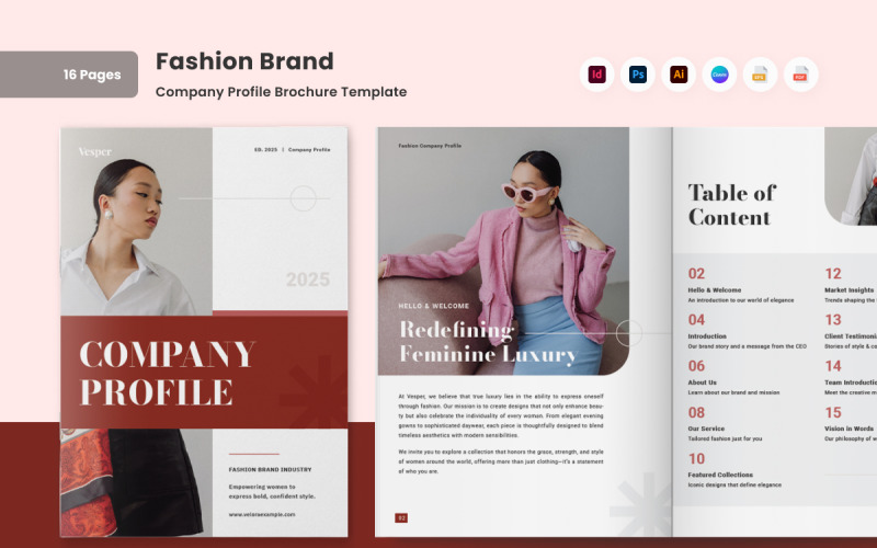 Luxury Fashion Business Company Profile Brochure Magazine Template