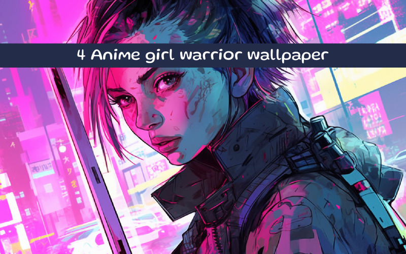 Anime girl warrior wallpaper Illustration