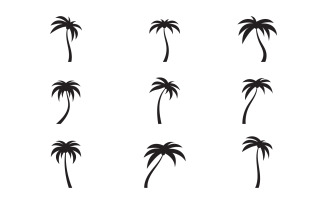 Palm tree icon summer beach logo template v.13
