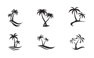 Palm tree icon summer beach logo template v.14