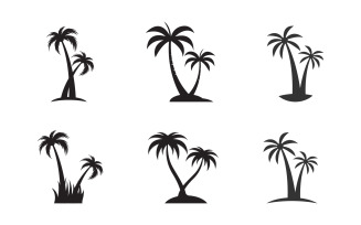 Palm tree icon summer beach logo template v.15