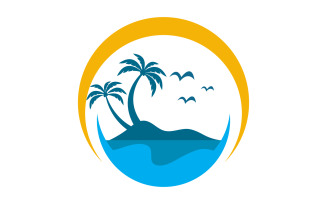 Palm tree icon summer beach logo template v.23