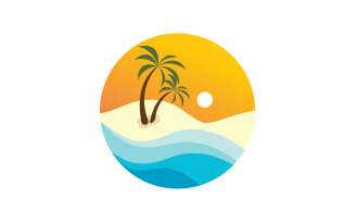 Palm tree icon summer beach logo template v.25