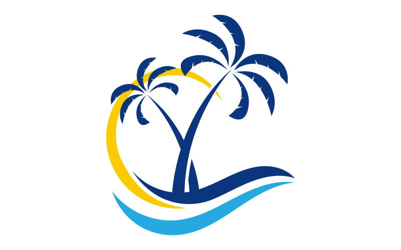 Palm tree icon summer beach logo template v.4 Logo Template