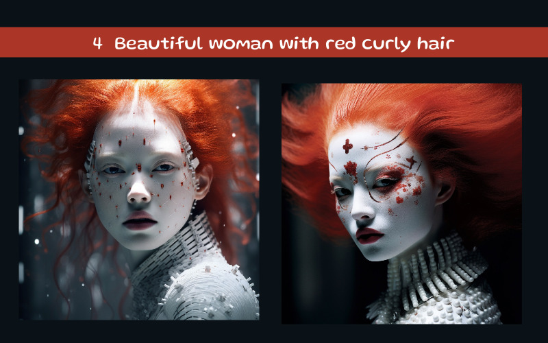 Beautiful woman with red curly hair Illustration