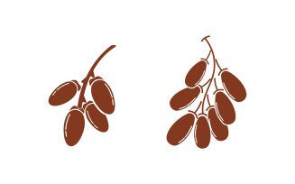 Dates Fresh Fruit illustration Logo design template v.1