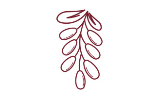 Dates Fresh Fruit illustration Logo design template v.4